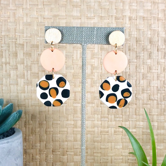 Animal Print Dangle Earrings - Picture 2 of 6